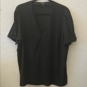 Black V-Neck Blouse